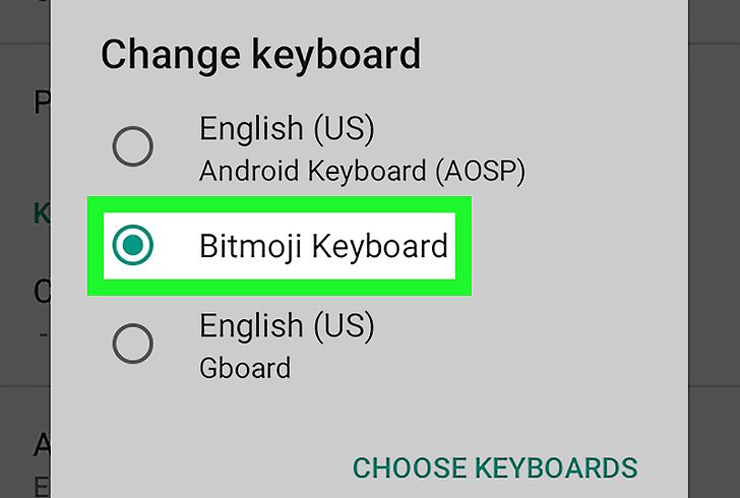 Ativar Bitmoji teclado android