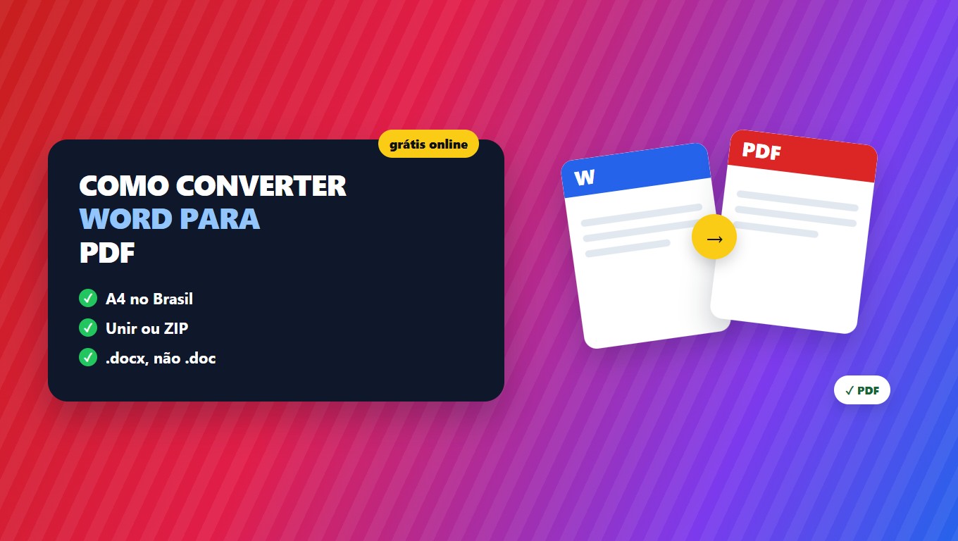 Como converter Word para PDF online grátis