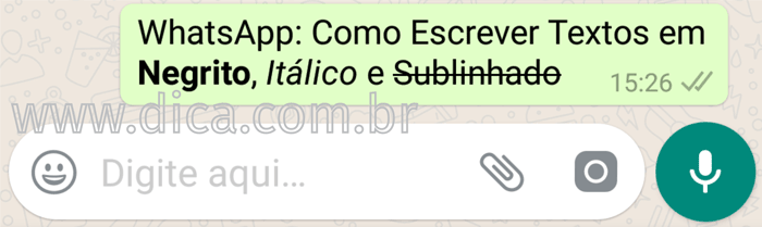 WhatsApp: como colocar itálico, riscado, sublinhado ou negrito no app
