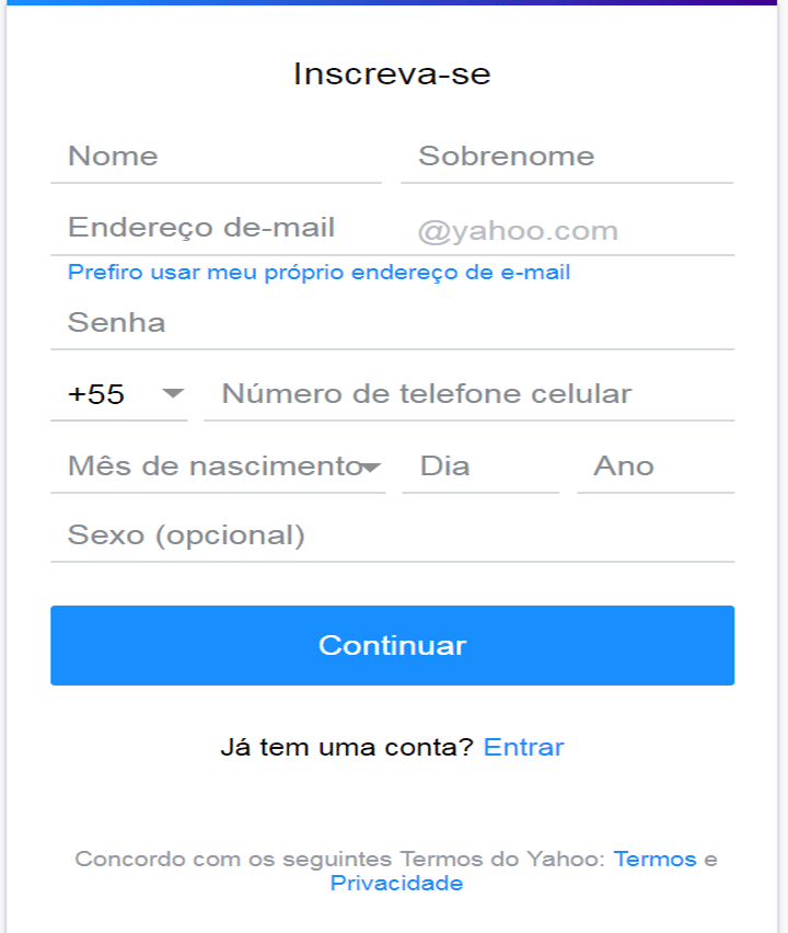 Como Criar uma conta de e-mail no Yahoo pelo Celular 