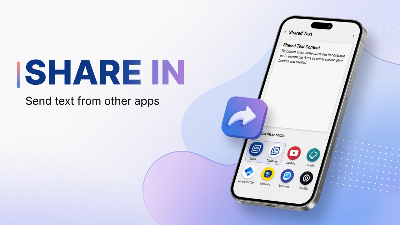 How to share text from the phone into DicaNote