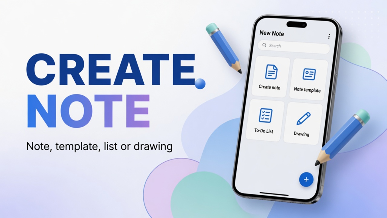 How to create a note, template, to-do list or drawing in DicaNote