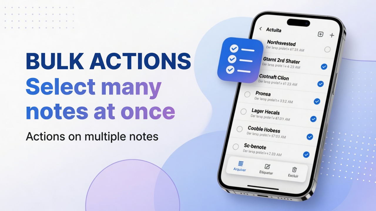 How to select multiple notes and use bulk actions in DicaNote