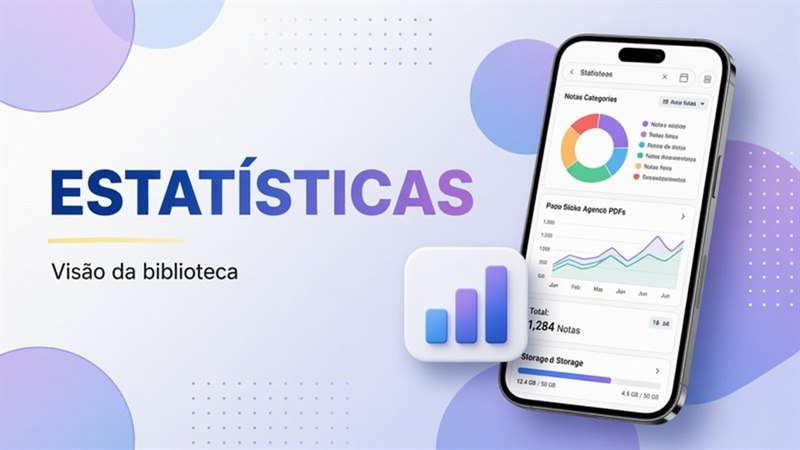 Como ver estatísticas da biblioteca no DicaNote