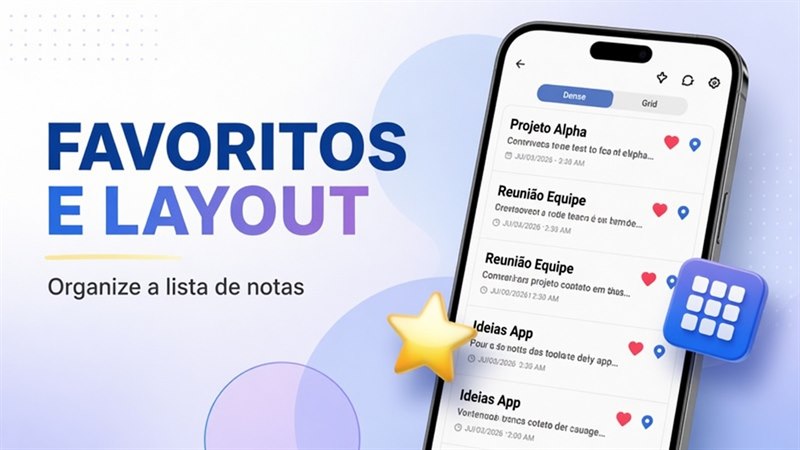 Como favoritar, fixar e mudar o layout das notas no DicaNote