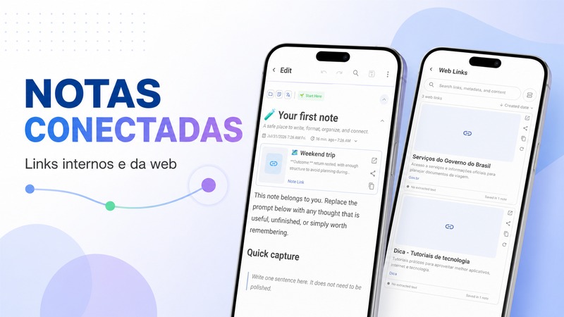 Como conectar notas com links internos no DicaNote