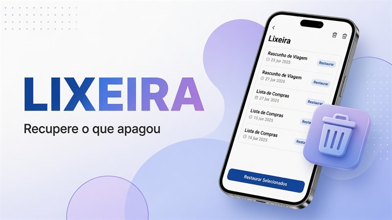 Como usar a lixeira no DicaNote