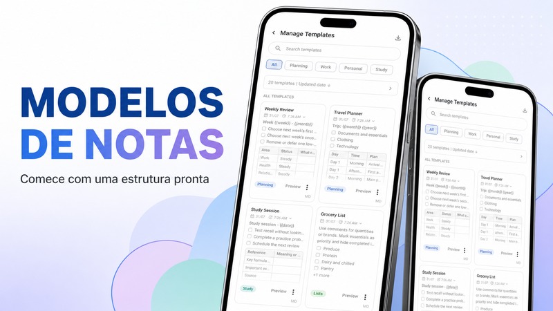 Como usar modelos de notas no DicaNote