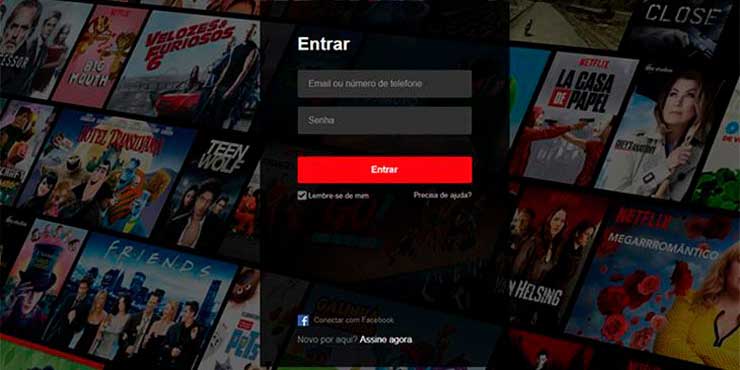 Netflix entrar conta