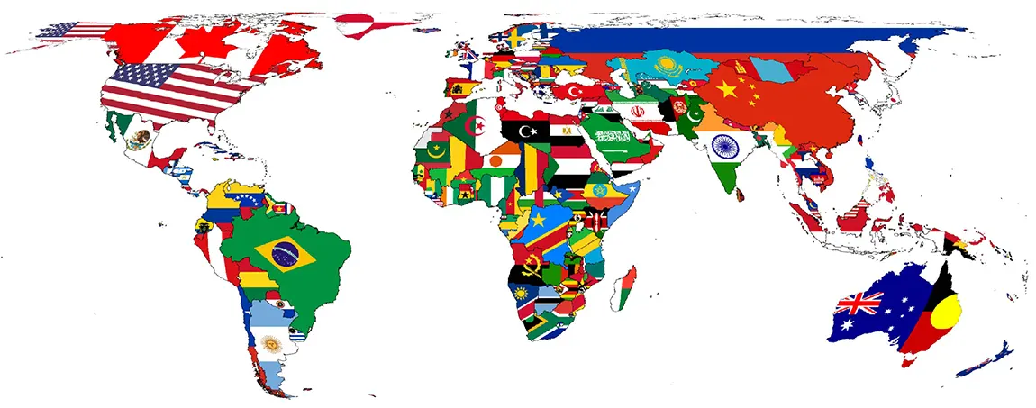 Mapa de paises do mundo